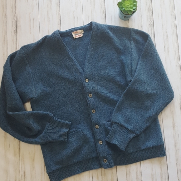 Vintage Other - Vintage wool blend cardigan sweater size L